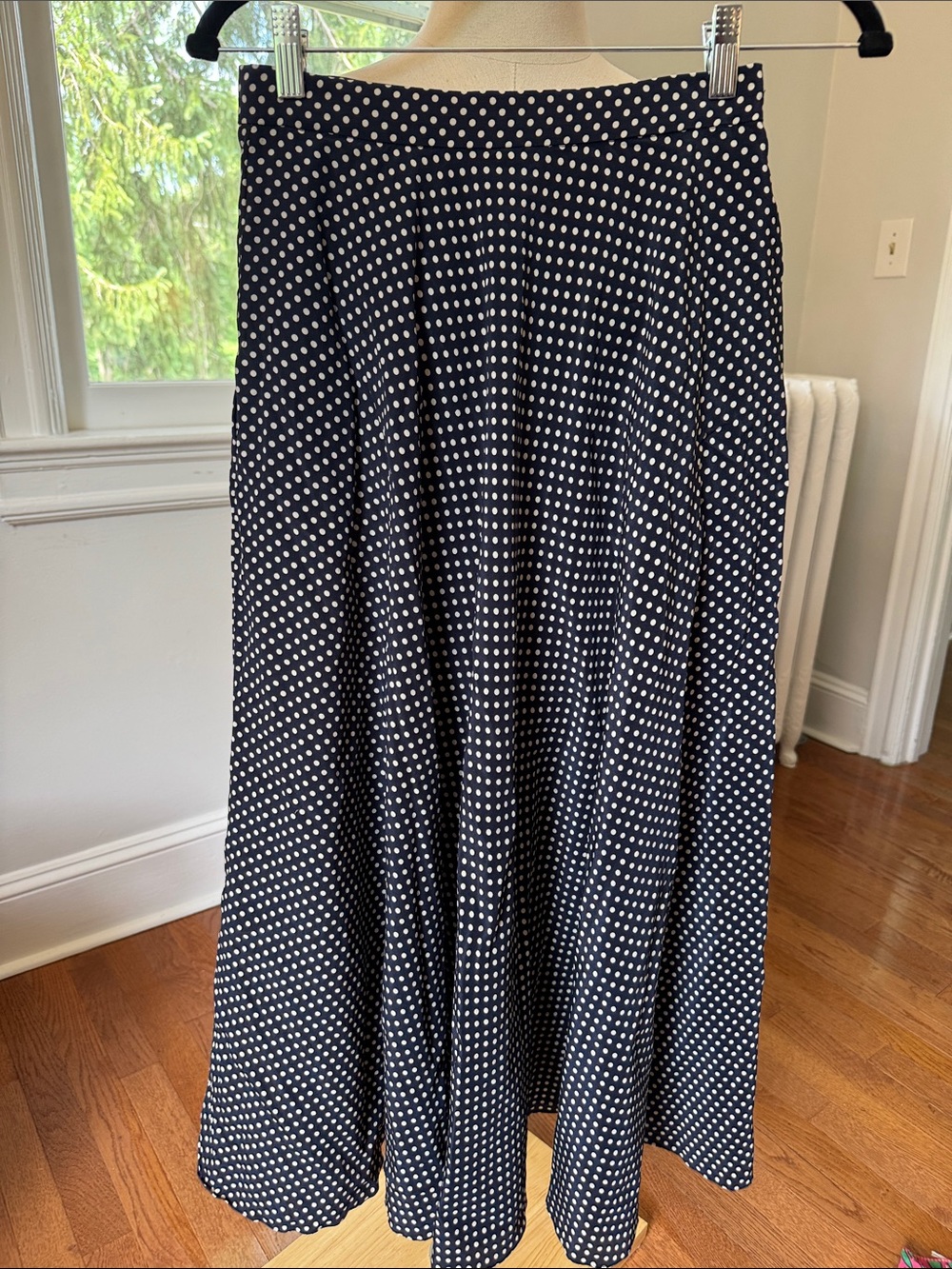 Vintage Ralph Lauren 100% silk Polka Dot Midi Skirt
